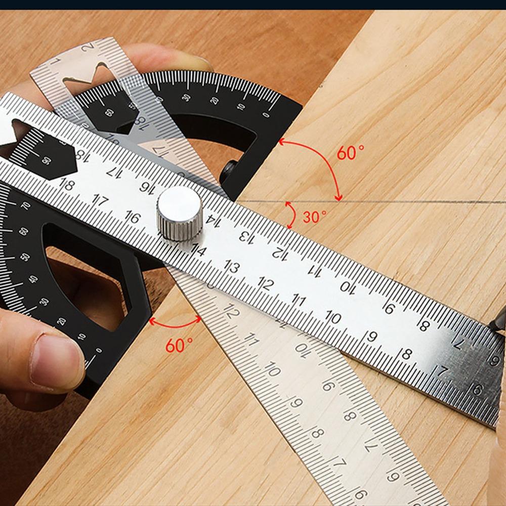 Stainless Steel Angle Protractor 12-Inch Adjustable Protractor Square  Woodworking