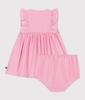 dress A0CLO 18 months 81cm [Petit Bateau] Short-sleeved White/Pink