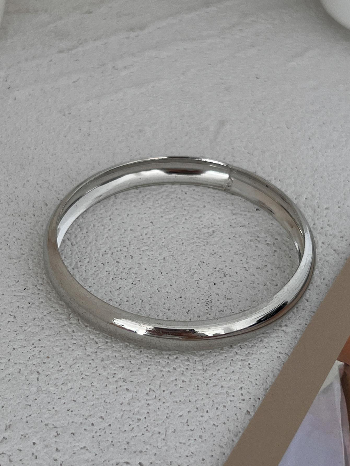 

New Vintage Punk Black Wood Silver Color Metal Bangles Fashion Hip Hop Round Geometric Wide Bangles Women Men Bracelet Jewelry