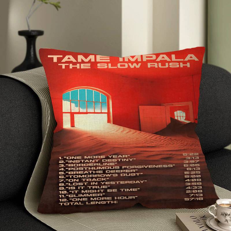 Neue Tame Impala Psychedelische Kissenhülle Kissenbezug Auto Wurfkissenbezug Für Sofa Auto Weihnachtsgeschenk 40x40cm 45x45cm