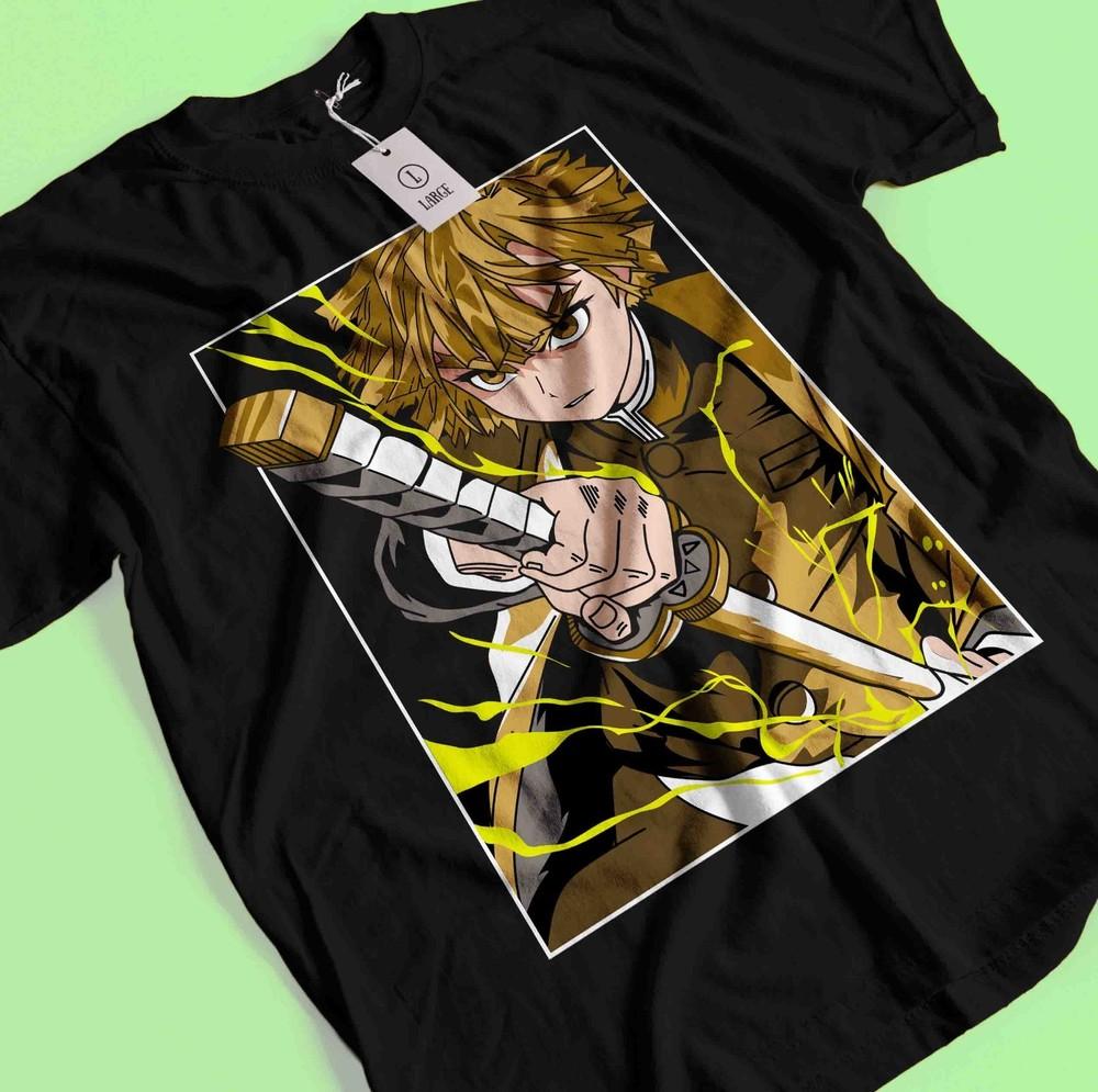 

Demon Slayer Shirt Zenitsu Tshirt Tanjiro T-Shirt Muzan Doma Tee Inosuke Nezuko XL
