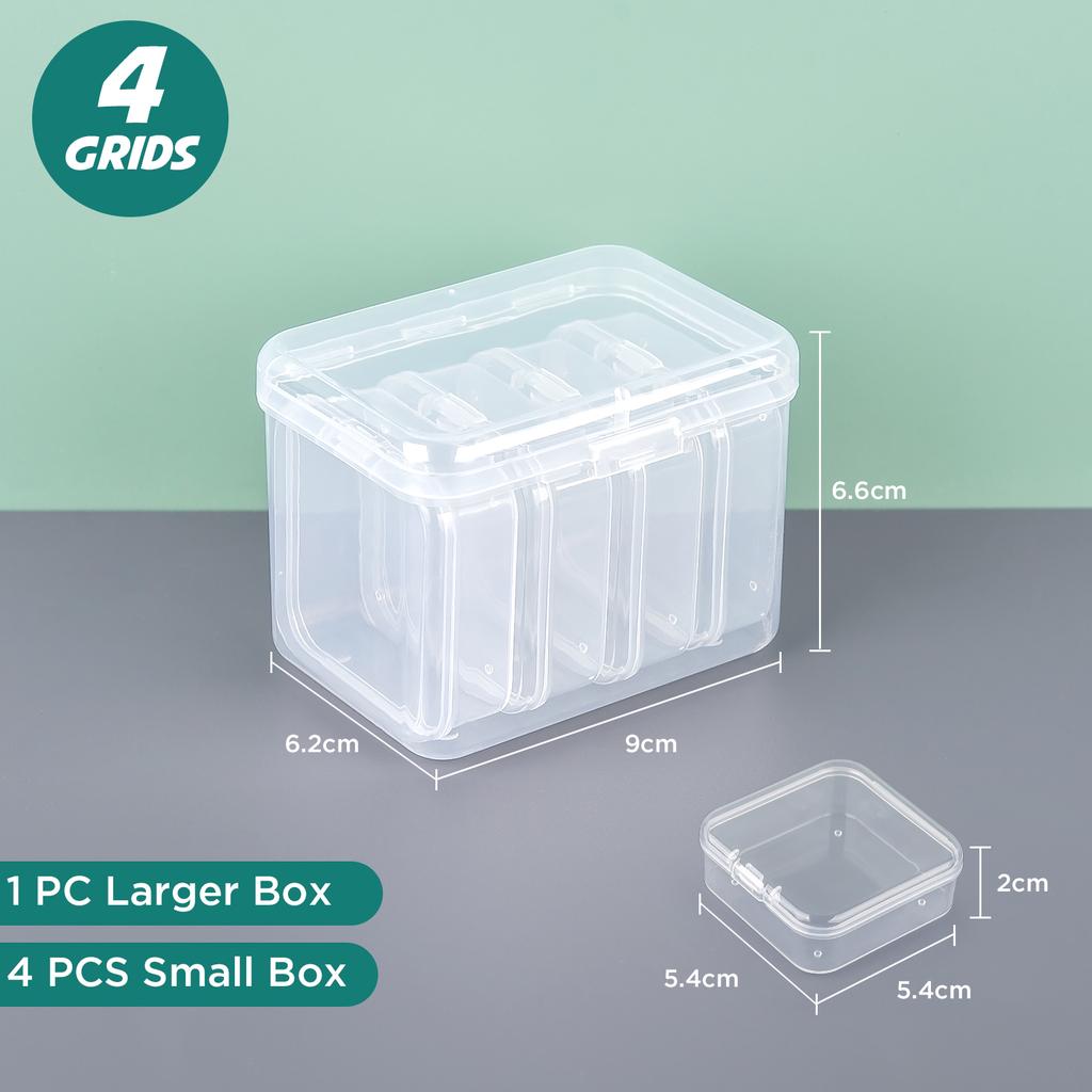Bead Organizer Box 4/10/12/15/28Pcs Small Clear Plastic Bead Storage Containers With Hinged Lid For Storage Items Crafts Jewelry