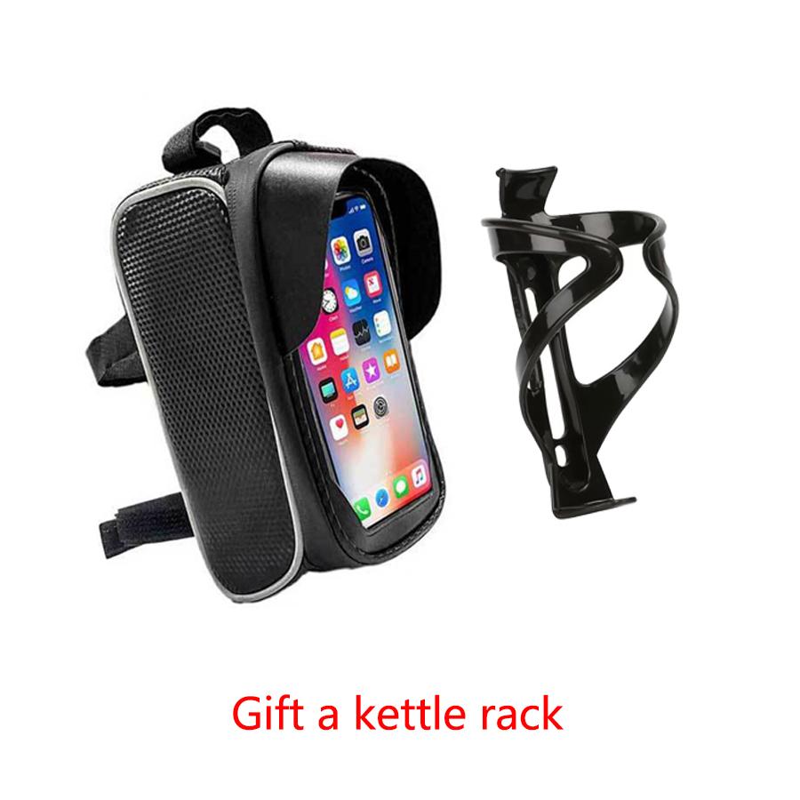 Waterproof Bicycle Frame Bag - Front Tube Phone Pouch for Cycling, Fits 7" Phones & Essentials, Durable Bike Accessories for Men