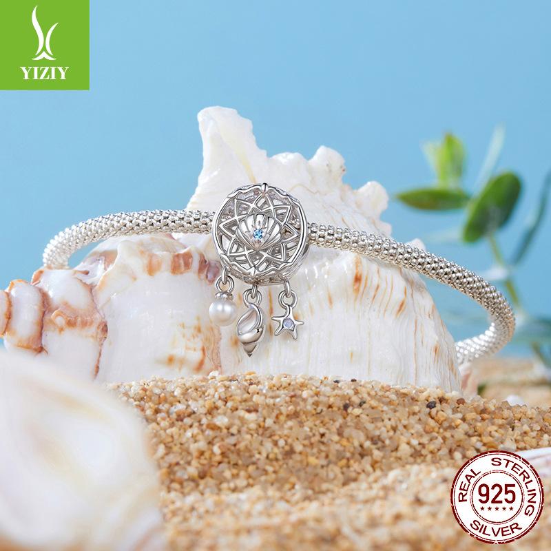 S925 Silver Dream Catcher Beaded Diy Bracelet Beads Ocean Wind Loose Beads Jewelry Accessories