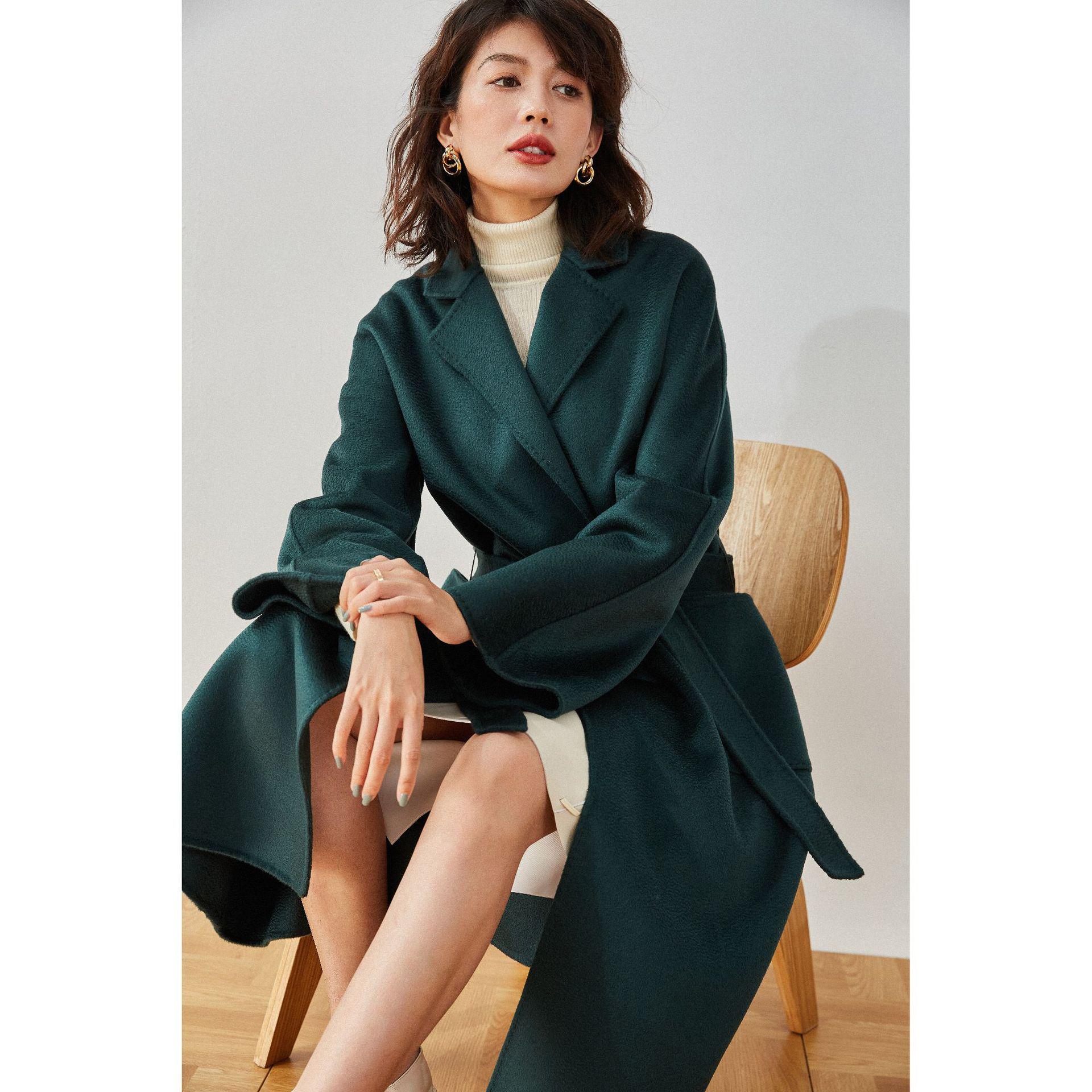 

Shenghong 25 Women s Double-Faced Wool Cashmere Ripple Coat - Autumn/Winter Collection L