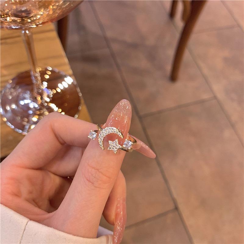 Classic Twist Chain Open Rings For Women Zircon Stainless Steel Geometric Twist Wrapped Couple Ring Wedding Aesthetic