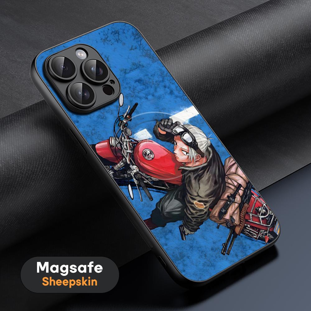 Taro Sakamoto Japan hot anime Phone Case For iPhone 16 15 14 13 12 11 Plus Pro Max High-end Luxury Magsafe Sheepskin