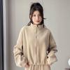 Women's 2024 Double-Sided Fleece Tracksuit: Cozy Yoga Jacket & Casual Warm Pants for Autumn/Winter Fitness.