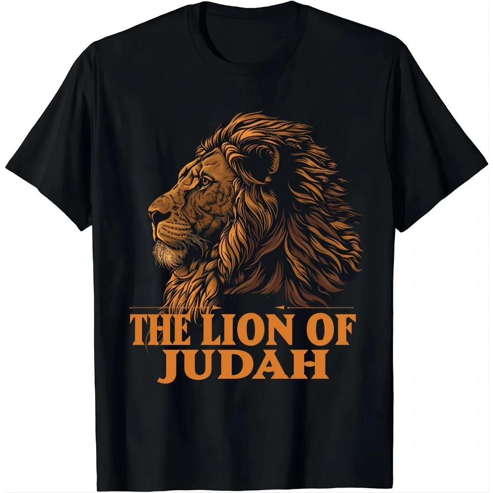 

Подарок Иисусу Лев Иуды для мужчин и женщин Футболка Винтажная футболка с короткими рукавами в стиле «Анималистика» Верхняя уличная одежда Ropa Hombre XXXXL