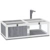 Wooden Tortoise House with Lamp Holder, Clear Windows, Openable Tops, Built-In Tray, Light Grey