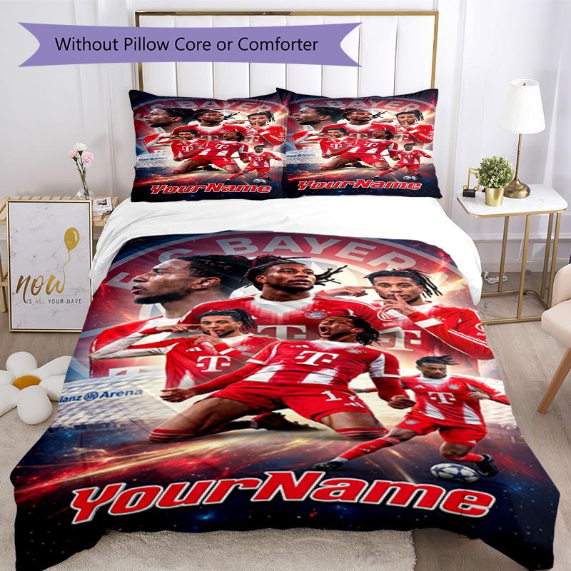 Bayern Monaco Personalizza il tuo nome Set Biancheria da Letto Copripiumino Traspirante con Federe Decorazione per la Casa Regalo di Compleanno
