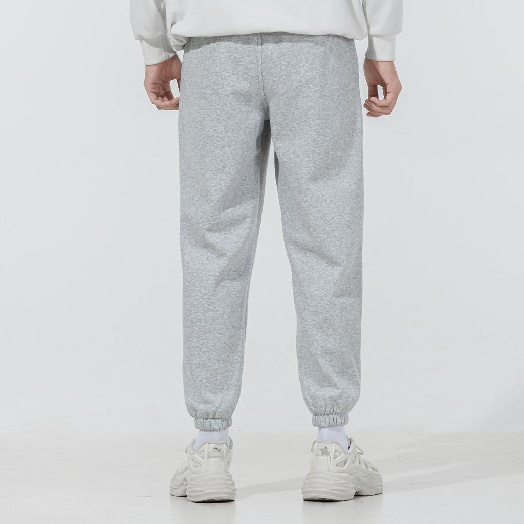 Puma Casual Sports Fleece-Lined Embroidered Logo Knit Pants Men Bottoms Light-Grey 536261-04