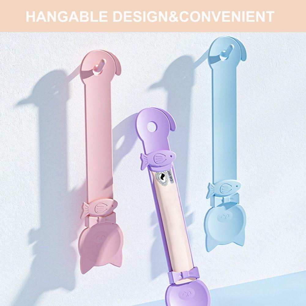 Squeeze Design Cat Treat Spoon Easy Feeding Cat Tail Design Lickable Treat Spoons Portable Multi-Functional Pet Food Spoon