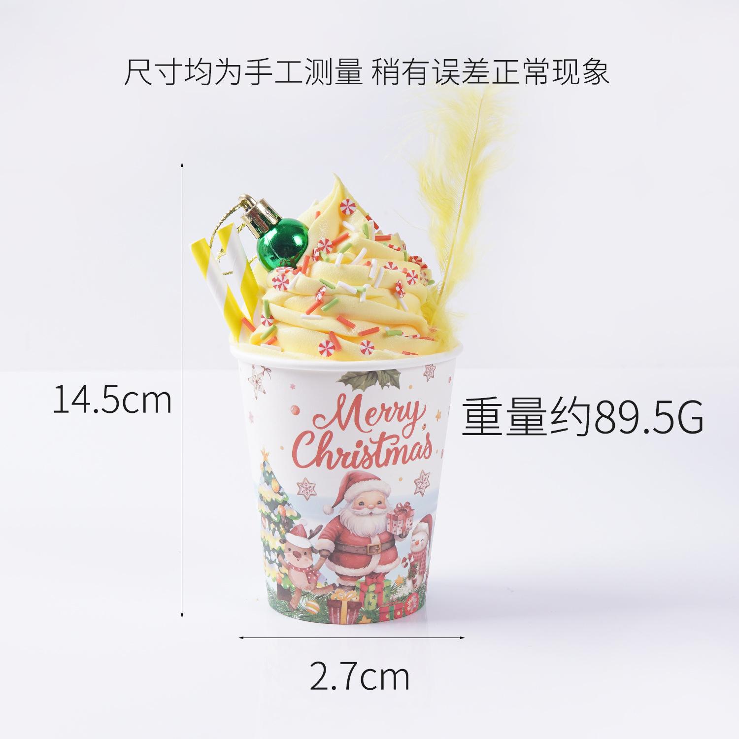 

Christmas Fake Ice Cream Santa Simulation Ice Cream Cup Cake Model Dessert Shop Ornament Display Prop Window Display Home Decor