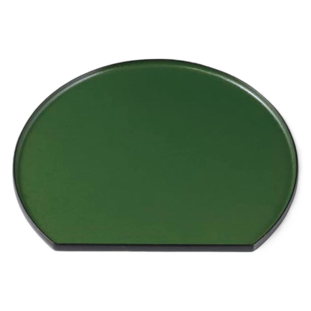 Rounded Tray Green Dry Lacquer Clear Tataki Lacquerware Made In Japan J-kitchens 3-Shaku Half-Moon (Tray) Finish, 39cm, (ABS Resin),