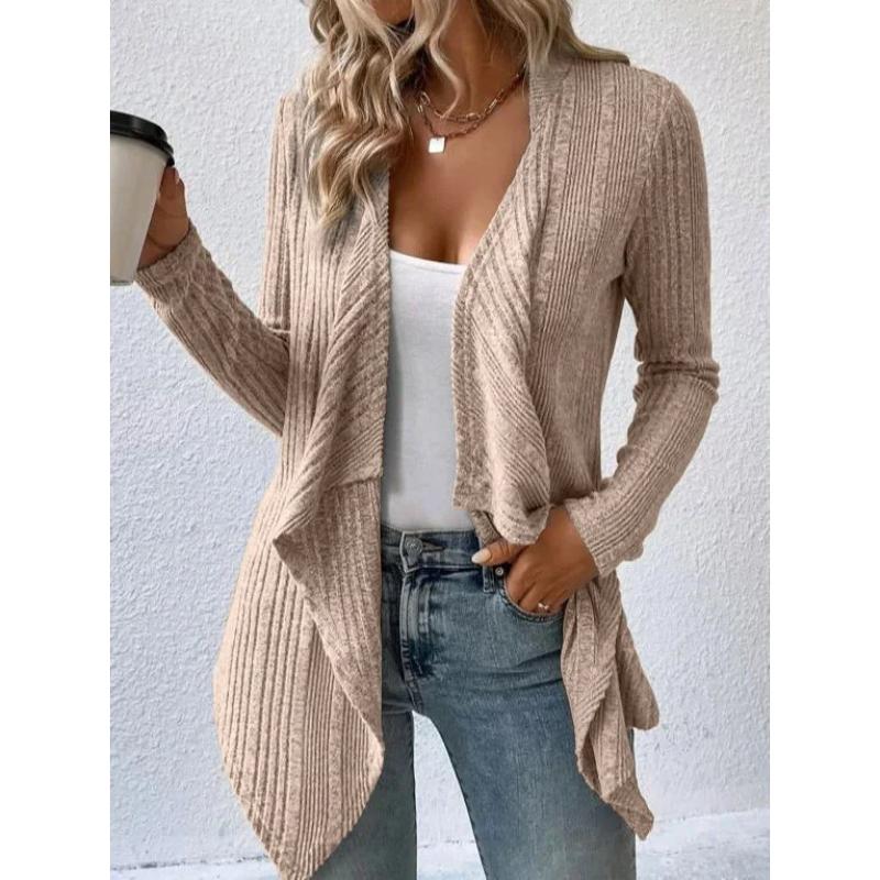 Autumn/Winter Women's Cardigan Top Solid Color Casual Fashionable Loose Long Sleeve Knitted Sweater Jacket