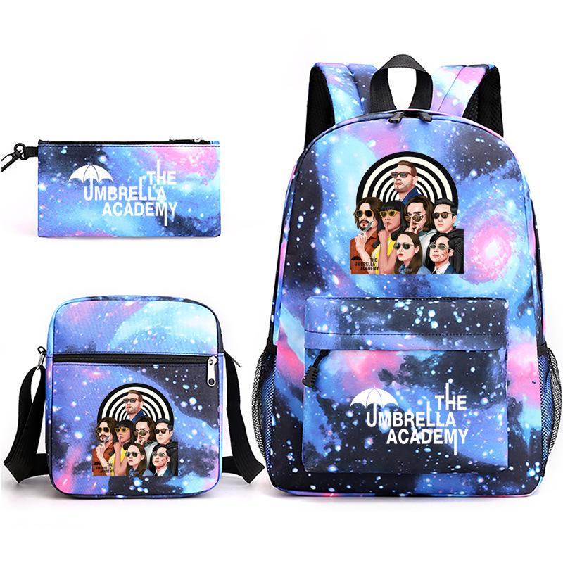 School Season Theumbrellaacademy School Bag 3-Piece Pencil Case + Shoulder Bag + Backpack