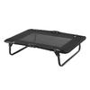 Folding Pet Bed Center Cooling Mesh Steel Frame Elevated Cat Dog Bed for Home and Outdoor Black