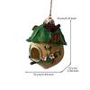 Birdhouse Ornament Resin Hanging with Cord HandPainted Rope for Gardeners,