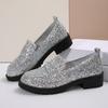 Fashion Fashion Women New Fashion Gold Silver Loafers Women Pointed Charm Sequin Casual Shoes Wedding Dress Homecoming Footwear Shoes