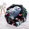 1pc Snowy Owl Festive Christmas Ornament with Automatic Opening Folding Design, 3-Fold Iron Frame Outdoor Umbrella, Perfect Gift for Fans, Travelers,