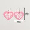 New Valentine's Day Heart Acrylic Earring for Women Girls Creative Glitter Love Vine Hollow Drop Earrings Fashion Jewelry Gifts