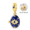 Original 925 Sterling Silver Bead Charms Golden Eye Openable Easter Egg Pendant Fit Original Bracelet For Women DIY Jewelry Gift