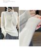 Women's Pure Wool High Neck Loose Pullover Sweater - Solid Color, Slimming, Long Sleeve - Autumn/Winter Collection