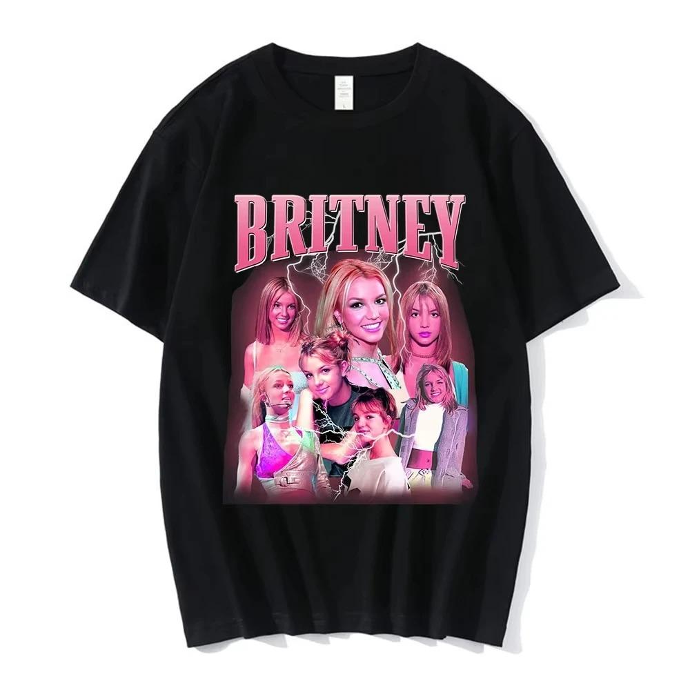 Britney Spears 90s Retro Style Poster Graphic Print Tshirt Streetwear Hip Hop Fashion Tops Men Women Oversized Summer New Tees