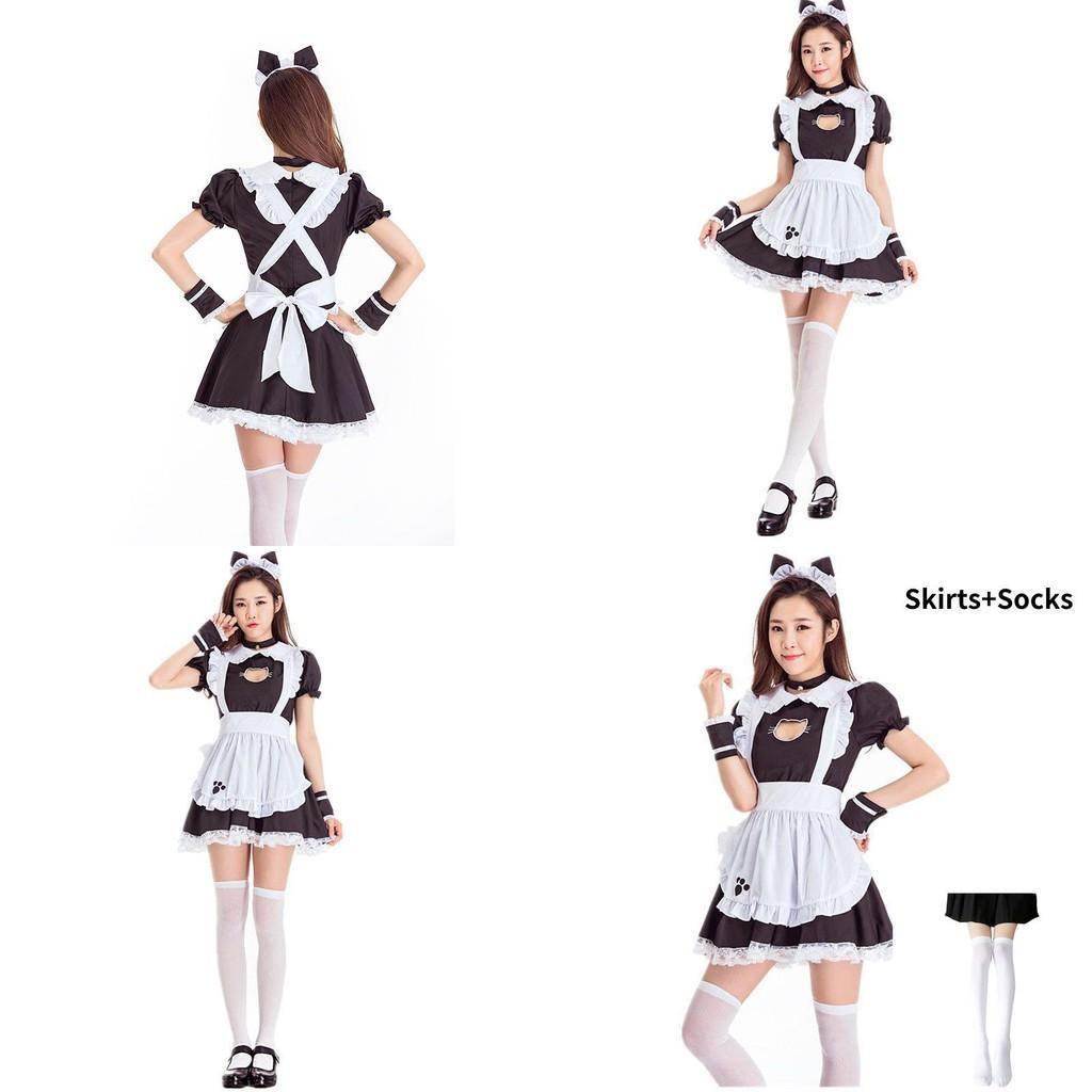Katzenmädchen Dienstmädchen Kostüm Cosplay Kleid mit Polyester Mischung für Halloween Anime Fans