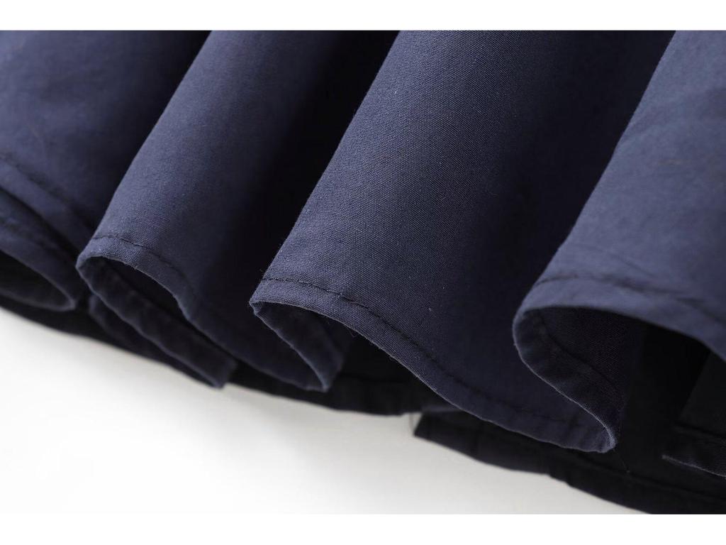 European & American Women's 2024 Autumn/Winter Fashion Turn-down Collar Pleated Poplin Shirt