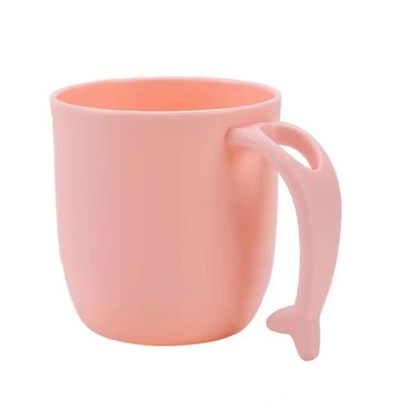 Dolphin Design Children Mouthwash Cup PP Construction Easy to Grip Handle Toothbrush Cup For Home and Travel Essential