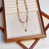 French Ethnic Red Agate Stone Beaded Necklace: Retro, Versatile Luxury
