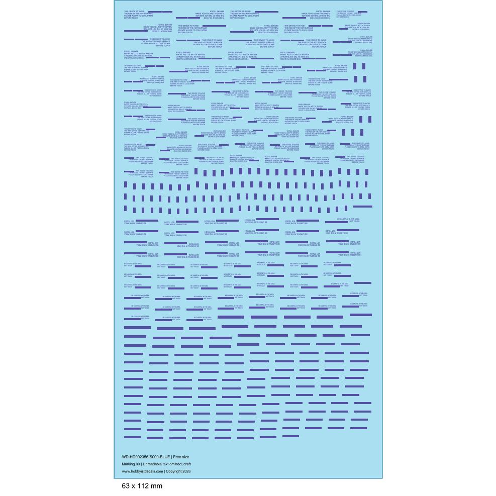 Mecha Marking 03 Simple Bars and Notices - Free-size Waterslide Decals