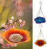 Bienentränke mit lebhaftem Blumendesign, stabiler Hängefutterspender, winddichte Bienentränke, Futterspender, Schmetterlingsbadschale, einfache Installation