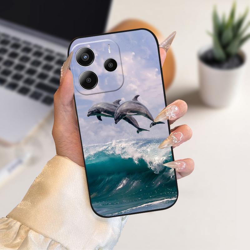 Phone Case For Redmi Note14 Silicone TPU Phone Coque Cover Cases For Redmi Note 14 4G Fashion Soft Protective Bumper Fundas Bags