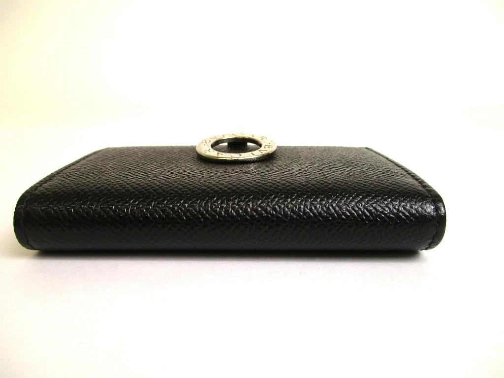 Authentic BVLGARI Logo Clip Black Leather Business Card Case Card Holder #b061  Seller refurbished