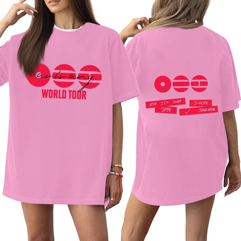 Damen Casual Buchstabendruck Kurzarm Top T-Shirt