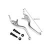 Motorcycle Brake Lever Replacement Set for IN10, Left and Right Metal Control Levers with Silver Finish for Worn or Damaged Parts
