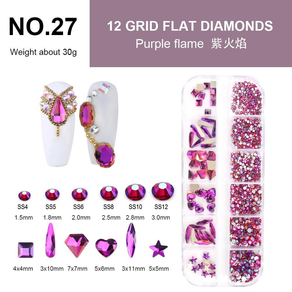 Electroplated Flat-Bottomed Nail Art Jewelry Glass Special-Shaped Rhinestone Set Nail Decoration Diy Jewelry Accessories