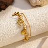 European and American Gold Electroplated Stainless Steel Bracelet Women's Love Cross Fashion Bracelet Titanium Steel Jewelry