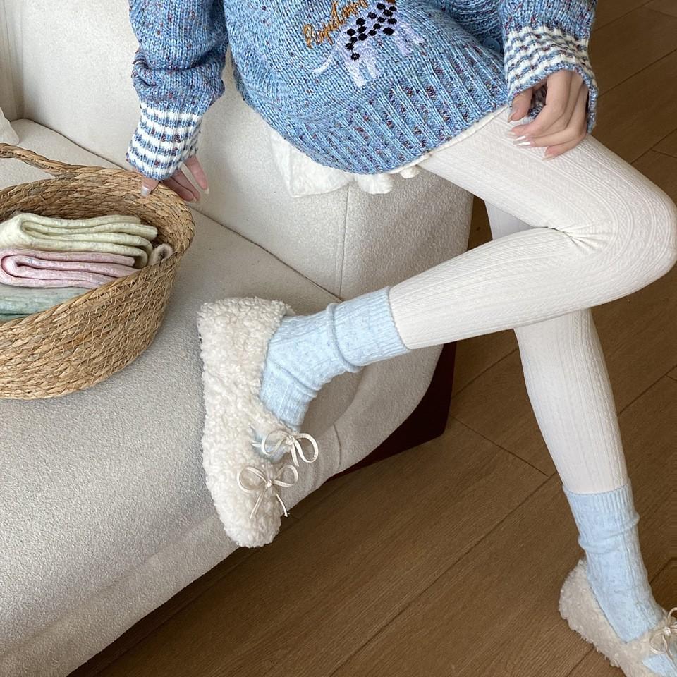 Color Twist Socks Medium Tube Socks Season Thickened Warm Winter Retro Soft Waxy Versatile Stockings