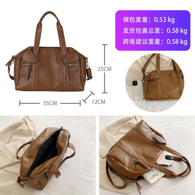 Retro Bag, Premium Sense Bag, Large-capacity Shoulder Bag, Commuting Oblique Span Bag, Women's Bag.