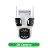 IP Camera 6K HD Three Screen External WiFi Camera Outdoor 4K Dual Lens Auto Tracking Security PTZ Cam Video Surveillance iCsee