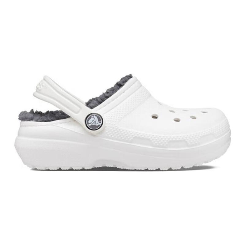 Crocs Casual and Comfortable Warm Children's Hole Shoes White Grey Children's Model
