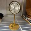Used WAKO FR.GERMANY Table Clock Thermometer Gold Antique