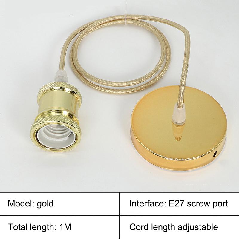 

Mall Inline Badge Ceiling Lamp Holder Aluminum E27 Lamp Holder Set Single Lamp Holder 1M Cord Vintage Style Lamp Holder