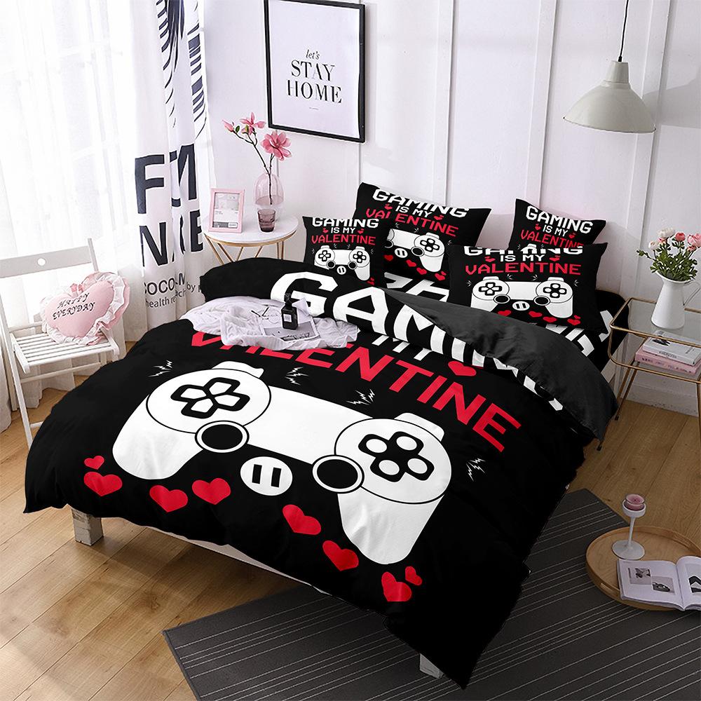 Gamepad Three-Piece Mobile Game Elements 3D Digital Printing Quilt Cover Bedding Four-Piece Set