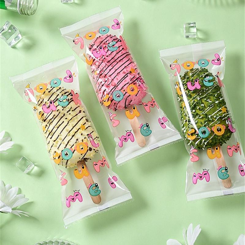 

100Pcs/pack 8x19cm DIY Handmade Ice Cream Candy Milk Taffy Wrapper Machine Sealing Bags New Year Gift Pastry Packaging 9x12.5cm