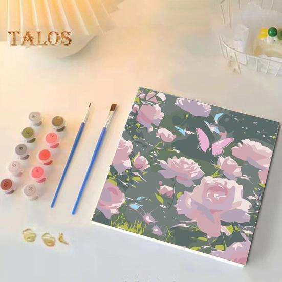 Malen nach Zahlen-Set für Erwachsene und Kinder, ungerahmt, Blumen, Acrylfarbe auf Leinwand, digitales Ölgemälde-Set zum Selbermachen für die Wanddekoration zu Hause